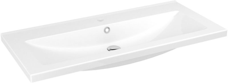 GoodHome Nira 100 cm keramisk vask med sifon
