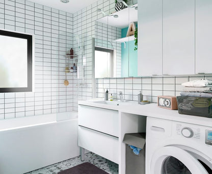 GoodHome Nira 100 cm keramisk vask med sifon