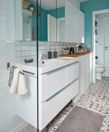 GoodHome Nira 100 cm keramisk vask med sifon