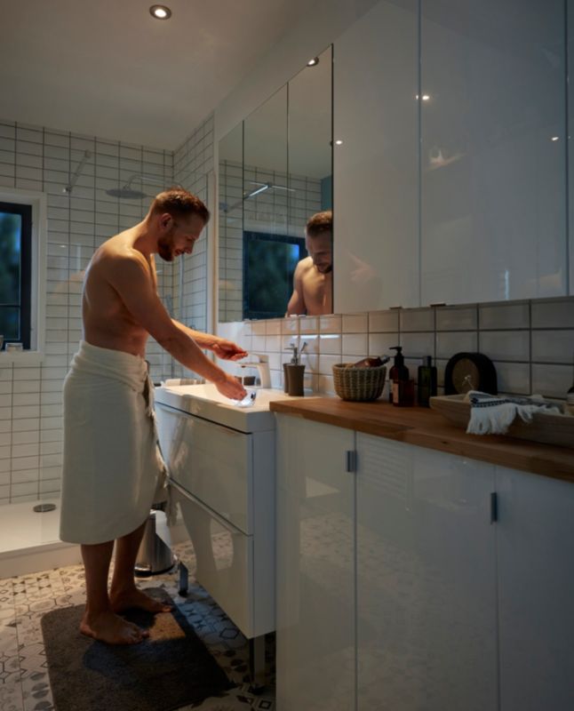 GoodHome Nira 100 cm keramisk vask med sifon