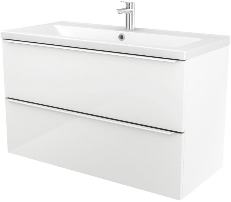 GoodHome Nira 100 cm keramisk vask med sifon