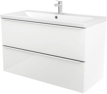 GoodHome Nira 100 cm keramisk vask med sifon