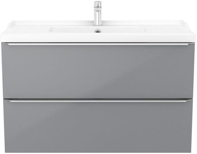 GoodHome Nira 100 cm keramisk vask med sifon