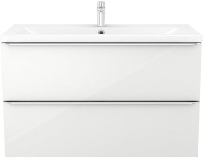 GoodHome Nira 100 cm keramisk vask med sifon