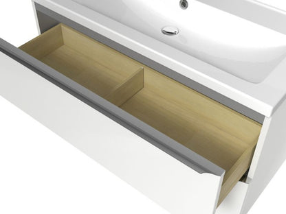 GoodHome Nira 100 cm keramisk vask med sifon