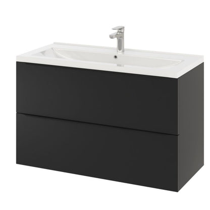 GoodHome Nira 100 cm keramisk vask med sifon