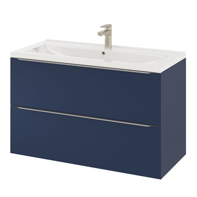 GoodHome Nira 100 cm keramisk vask med sifon
