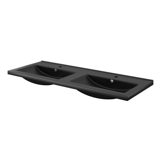 GoodHome Nira keramisk dobbeltvask 120 cm mat-sort