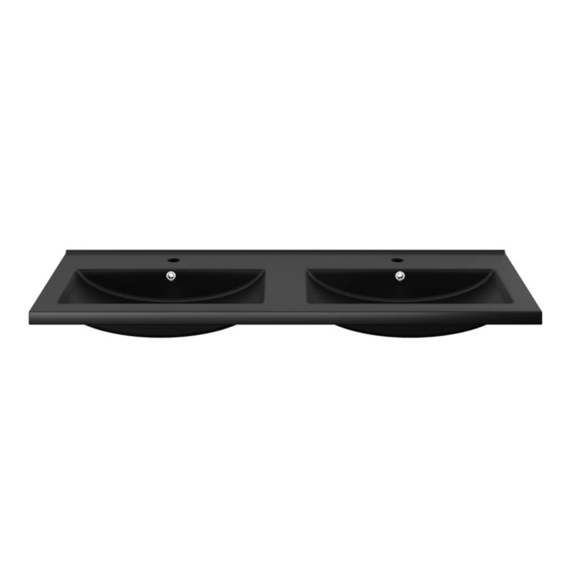 GoodHome Nira keramisk dobbeltvask 120 cm mat-sort