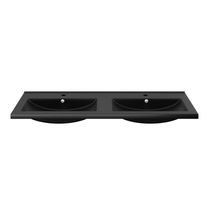 GoodHome Nira keramisk dobbeltvask 120 cm mat-sort