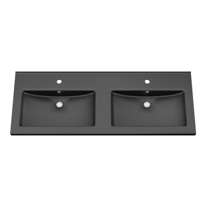 GoodHome Nira keramisk dobbeltvask 120 cm mat-sort