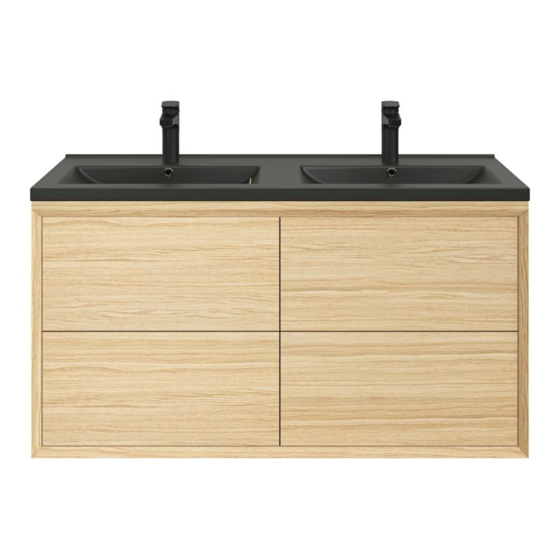 GoodHome Nira keramisk dobbeltvask 120 cm mat-sort