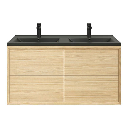 GoodHome Nira keramisk dobbeltvask 120 cm mat-sort