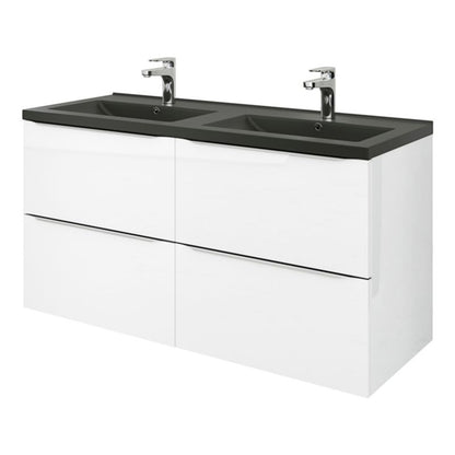 GoodHome Nira keramisk dobbeltvask 120 cm mat-sort