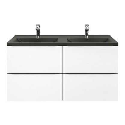 GoodHome Nira keramisk dobbeltvask 120 cm mat-sort