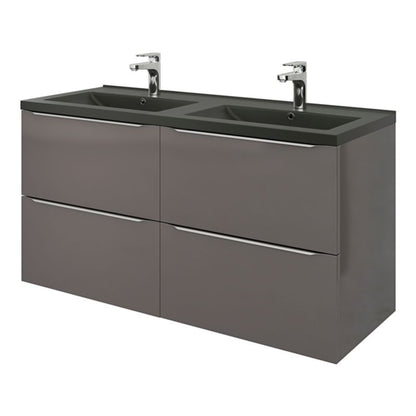 GoodHome Nira keramisk dobbeltvask 120 cm mat-sort