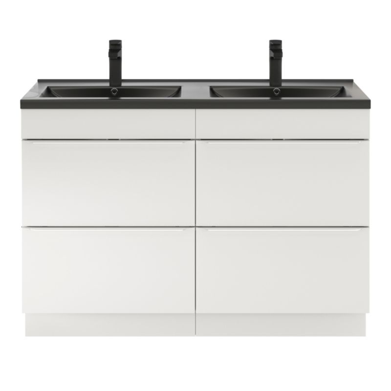 GoodHome Nira keramisk dobbeltvask 120 cm mat-sort
