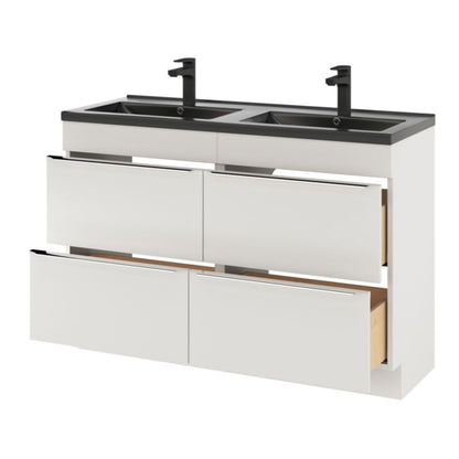 GoodHome Nira keramisk dobbeltvask 120 cm mat-sort