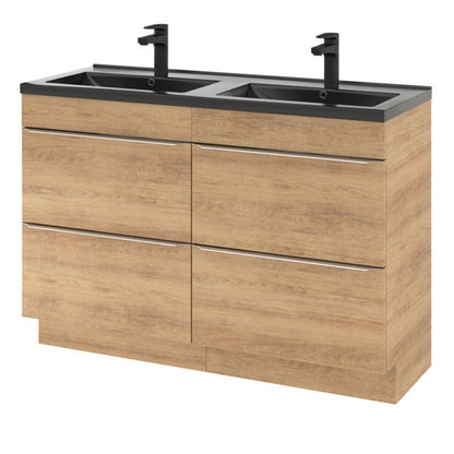 GoodHome Nira keramisk dobbeltvask 120 cm mat-sort