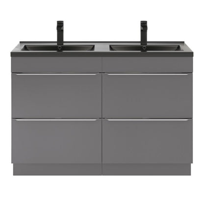 GoodHome Nira keramisk dobbeltvask 120 cm mat-sort