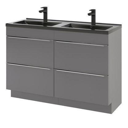 GoodHome Nira keramisk dobbeltvask 120 cm mat-sort