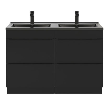 GoodHome Nira keramisk dobbeltvask 120 cm mat-sort