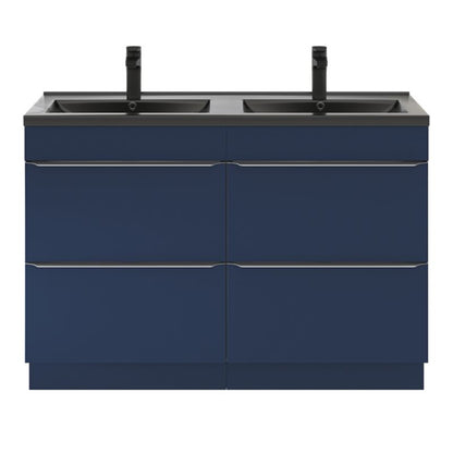 GoodHome Nira keramisk dobbeltvask 120 cm mat-sort