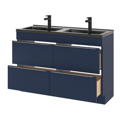 GoodHome Nira keramisk dobbeltvask 120 cm mat-sort