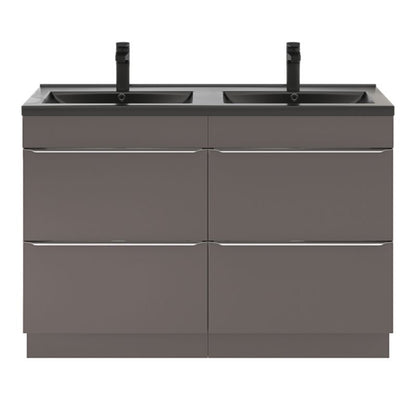 GoodHome Nira keramisk dobbeltvask 120 cm mat-sort