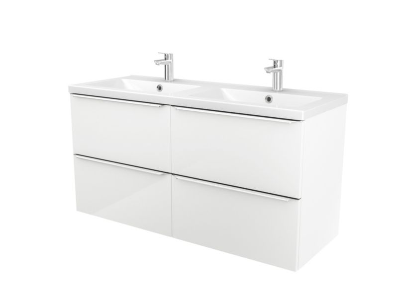 GoodHome Nira keramisk vask 120 cm med sifon