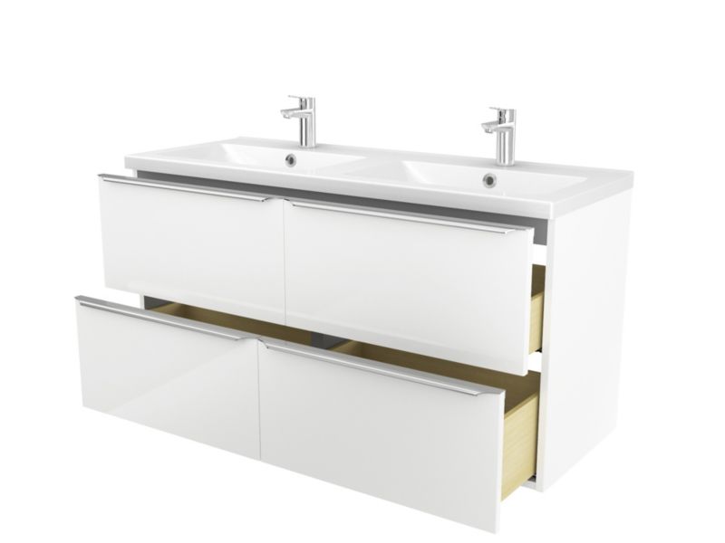 GoodHome Nira keramisk vask 120 cm med sifon