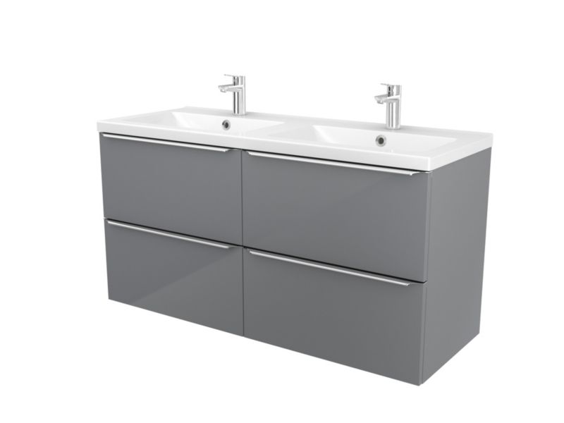 GoodHome Nira keramisk vask 120 cm med sifon