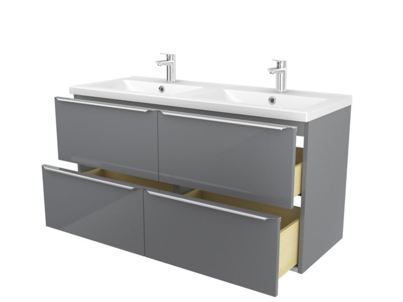 GoodHome Nira keramisk vask 120 cm med sifon