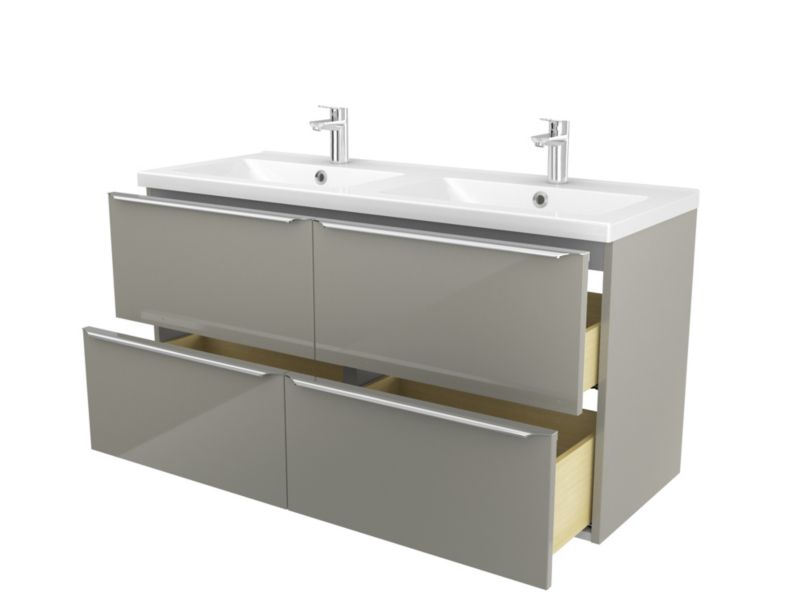 GoodHome Nira keramisk vask 120 cm med sifon