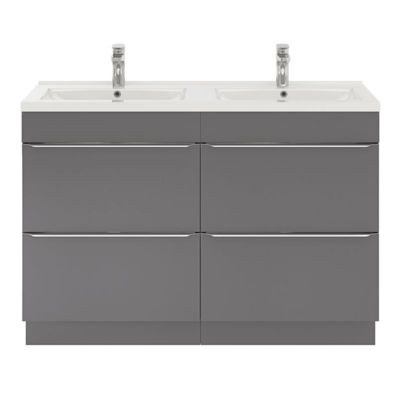 GoodHome Nira keramisk vask 120 cm med sifon