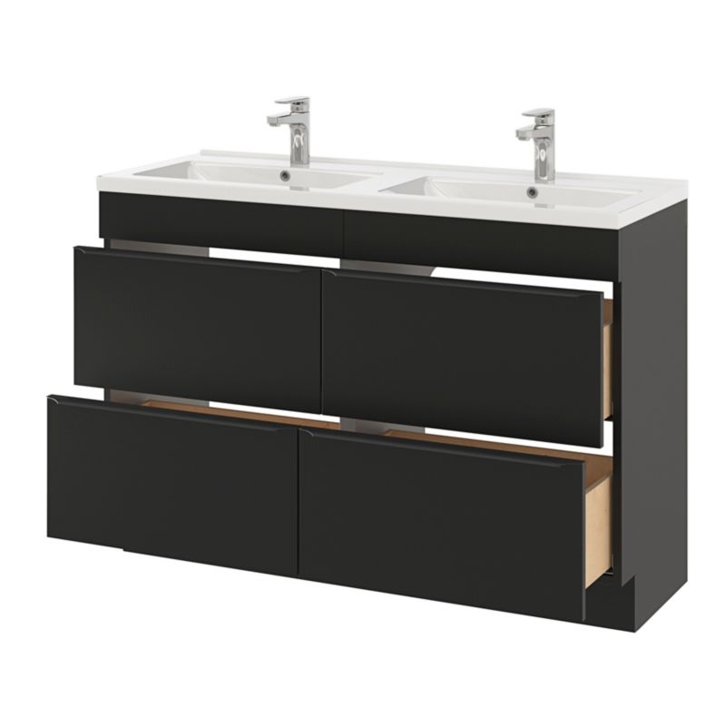 GoodHome Nira keramisk vask 120 cm med sifon