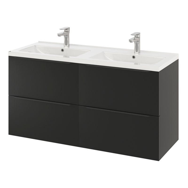 GoodHome Nira keramisk vask 120 cm med sifon
