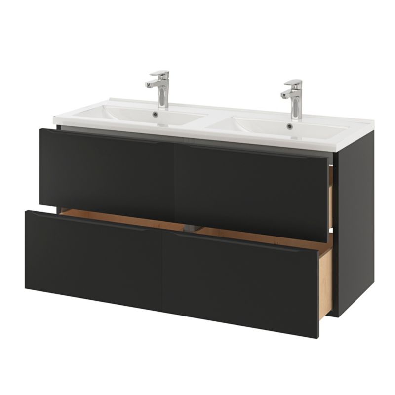 GoodHome Nira keramisk vask 120 cm med sifon