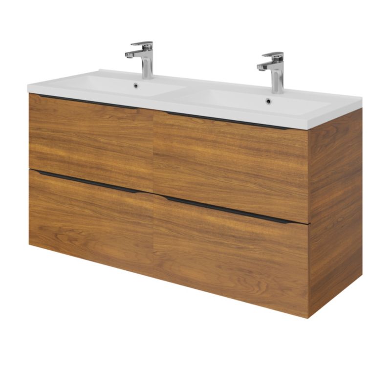 GoodHome Nira keramisk vask 120 cm med sifon
