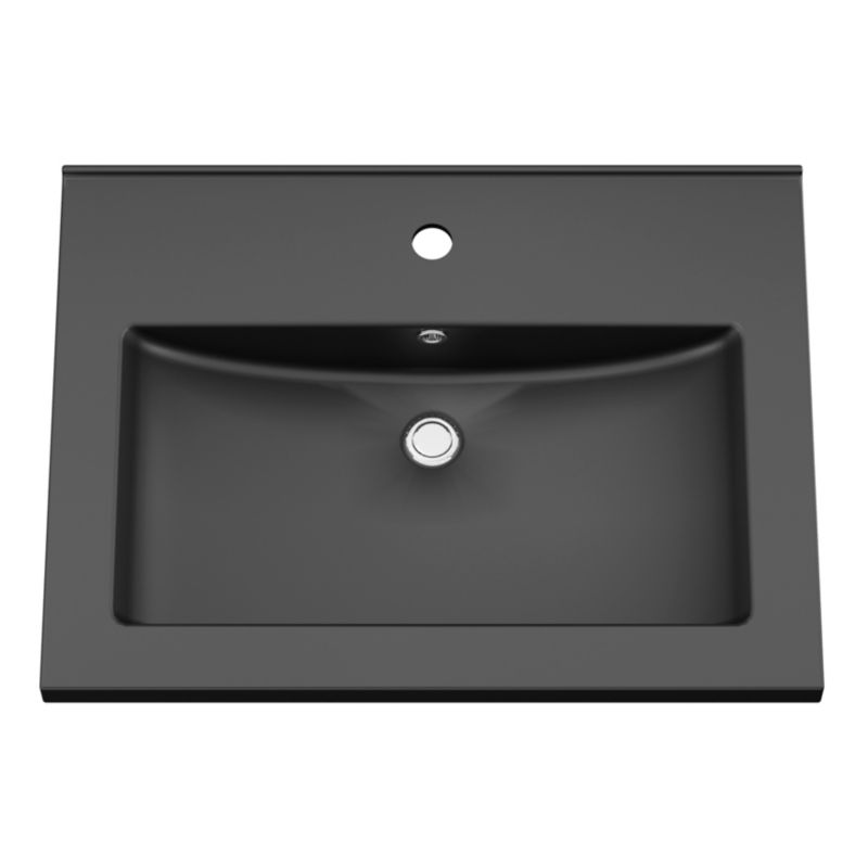GoodHome Nira keramisk vask 60 cm sort