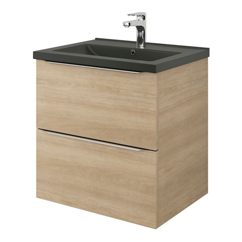 GoodHome Nira keramisk vask 60 cm sort