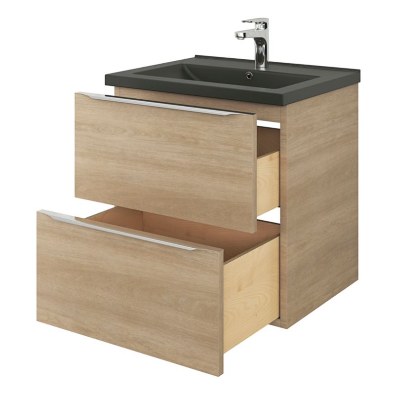 GoodHome Nira keramisk vask 60 cm sort