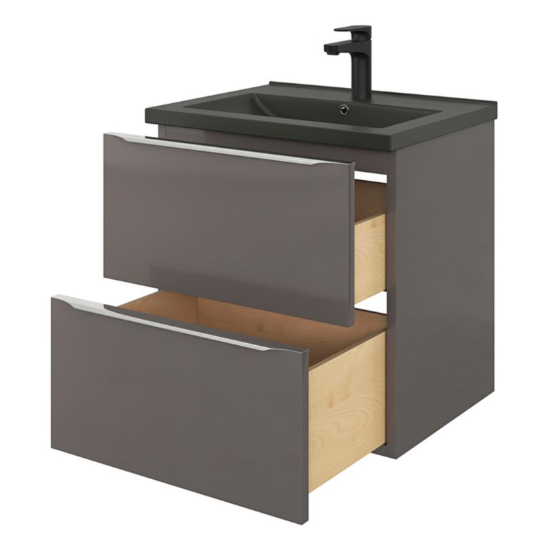 GoodHome Nira keramisk vask 60 cm sort