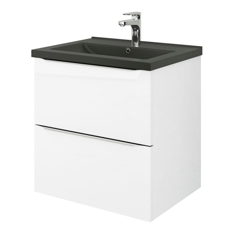 GoodHome Nira keramisk vask 60 cm sort