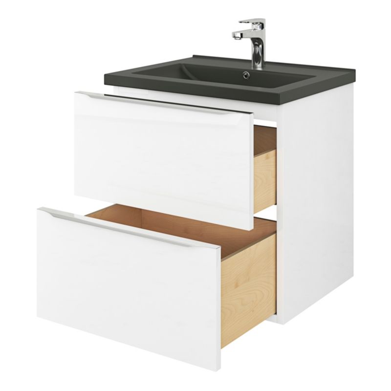 GoodHome Nira keramisk vask 60 cm sort