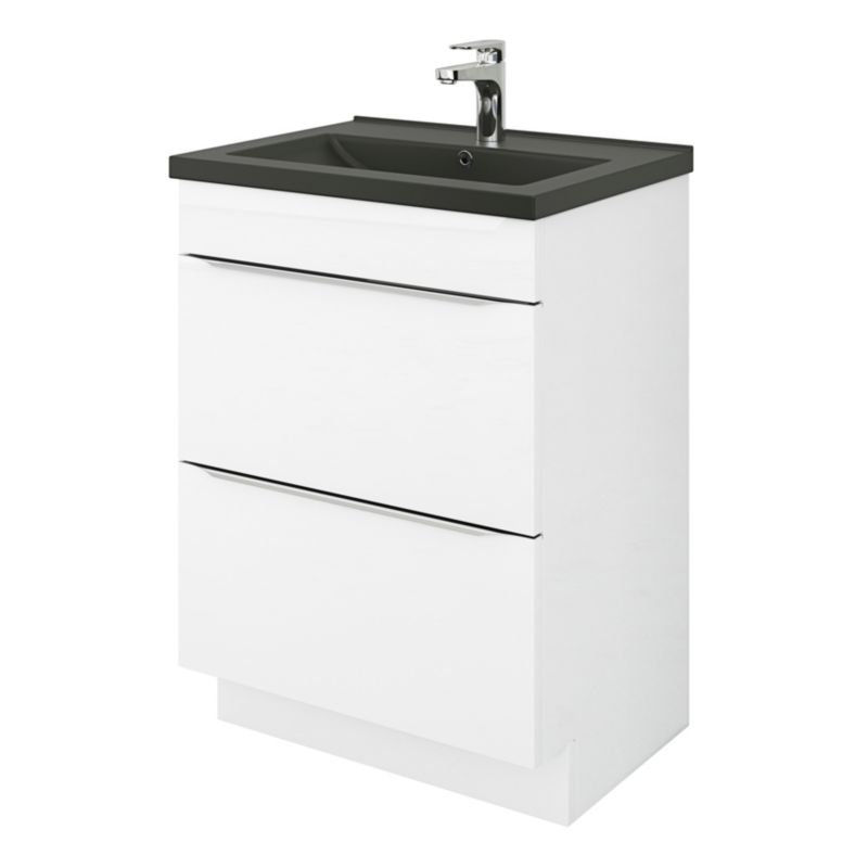GoodHome Nira keramisk vask 60 cm sort
