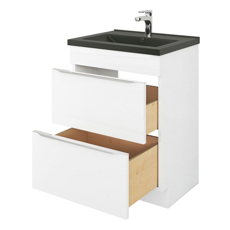 GoodHome Nira keramisk vask 60 cm sort