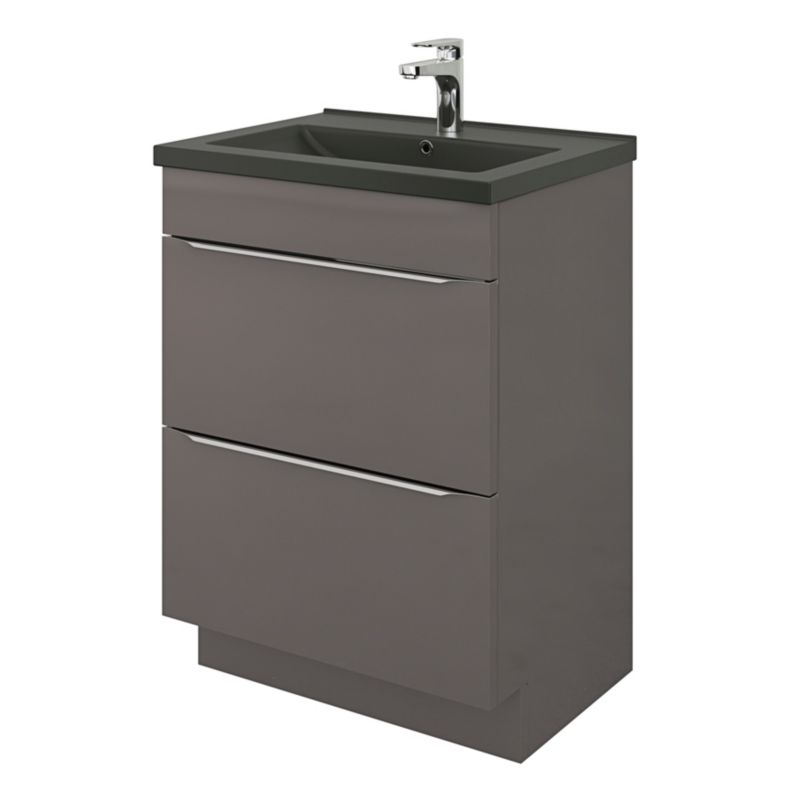 GoodHome Nira keramisk vask 60 cm sort