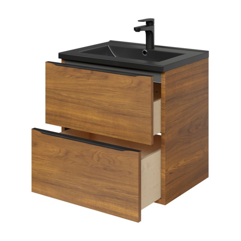GoodHome Nira keramisk vask 60 cm sort