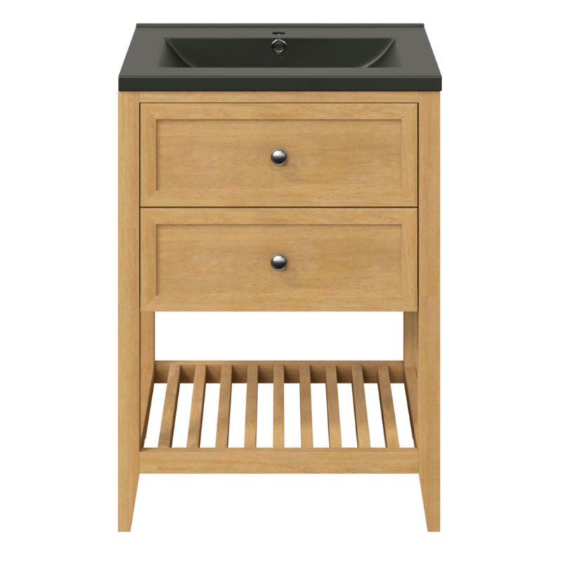 GoodHome Nira keramisk vask 60 cm sort